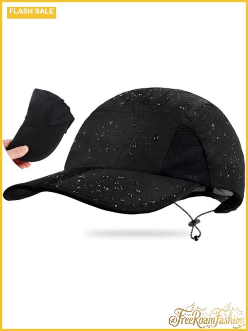 UPF 50+ Foldable Baseball Cap Lightweight Quick-Dry Nylon Outdoor Sun Hat